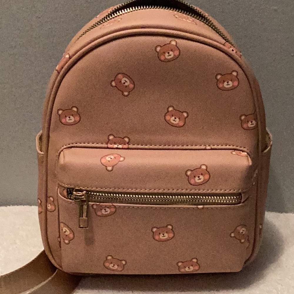Cute Bear Print Mini Backpack - Picture 3 of 15